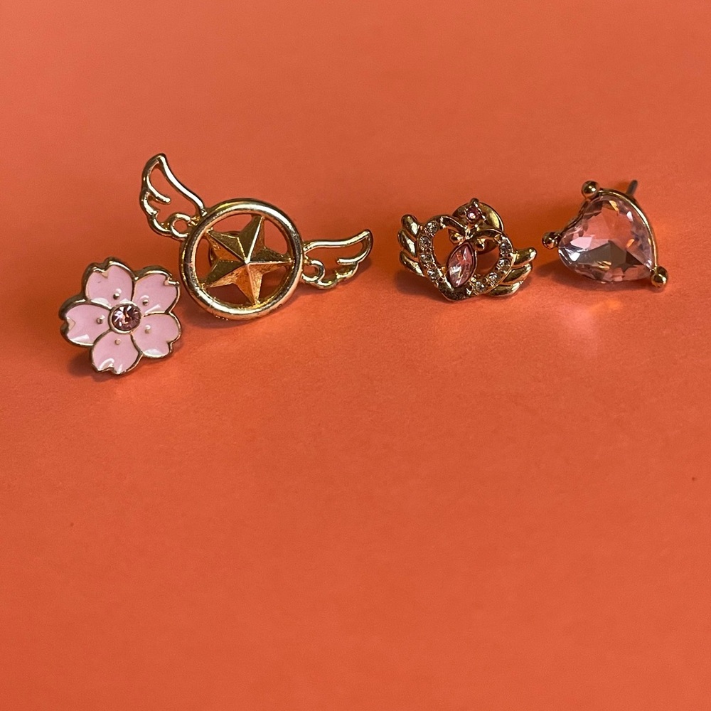 Set of 4 mix-and-match earring studs